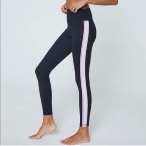 Spiritual Gangster High Rise Essential Legging tuxedo stripe pink size XS